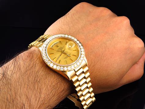 rolex 18k fluted bezel height 2.3mm|Rolex day date 36 yellow gold.